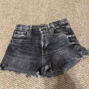 PacSun Black Distressed Jean Shorts